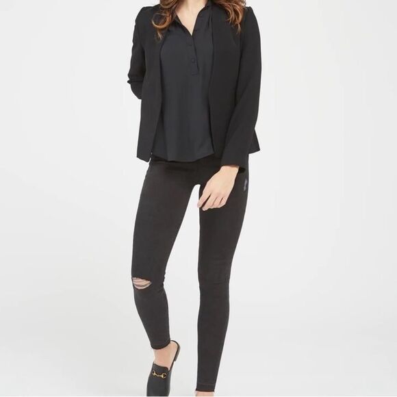 Spanx Vintage Black Distressed Skinny Jeans - Picture 1 of 9